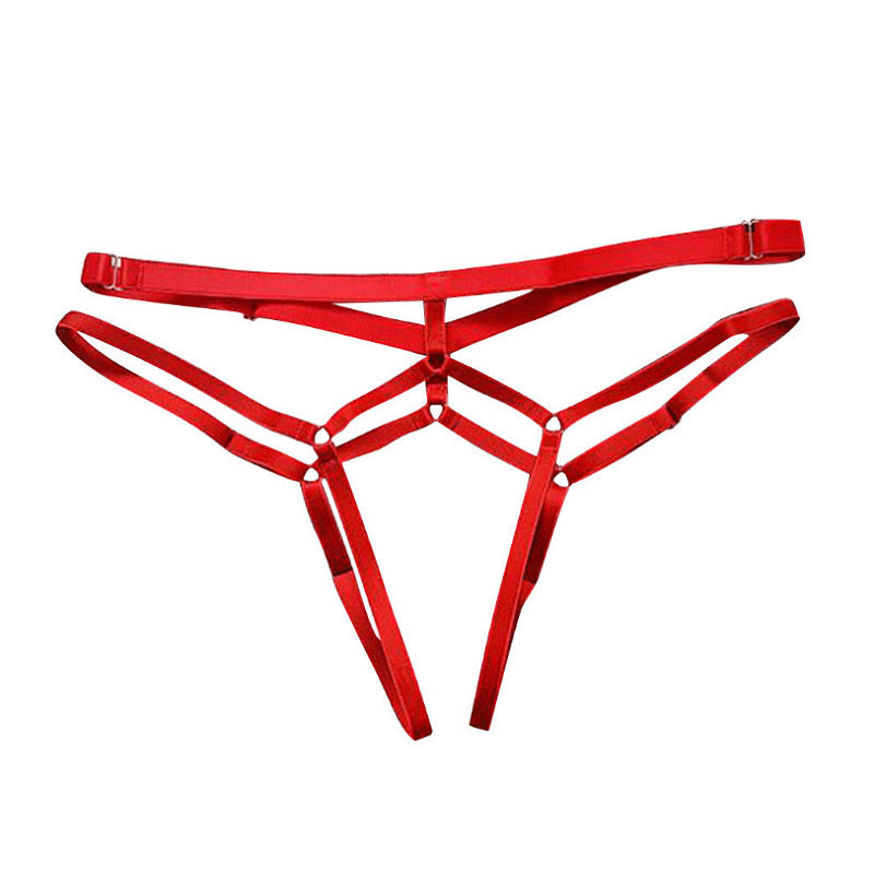 Plus Size Sexy Open Panties Transparent Buttocks Lace Up Thong For Women - Random Unicorn