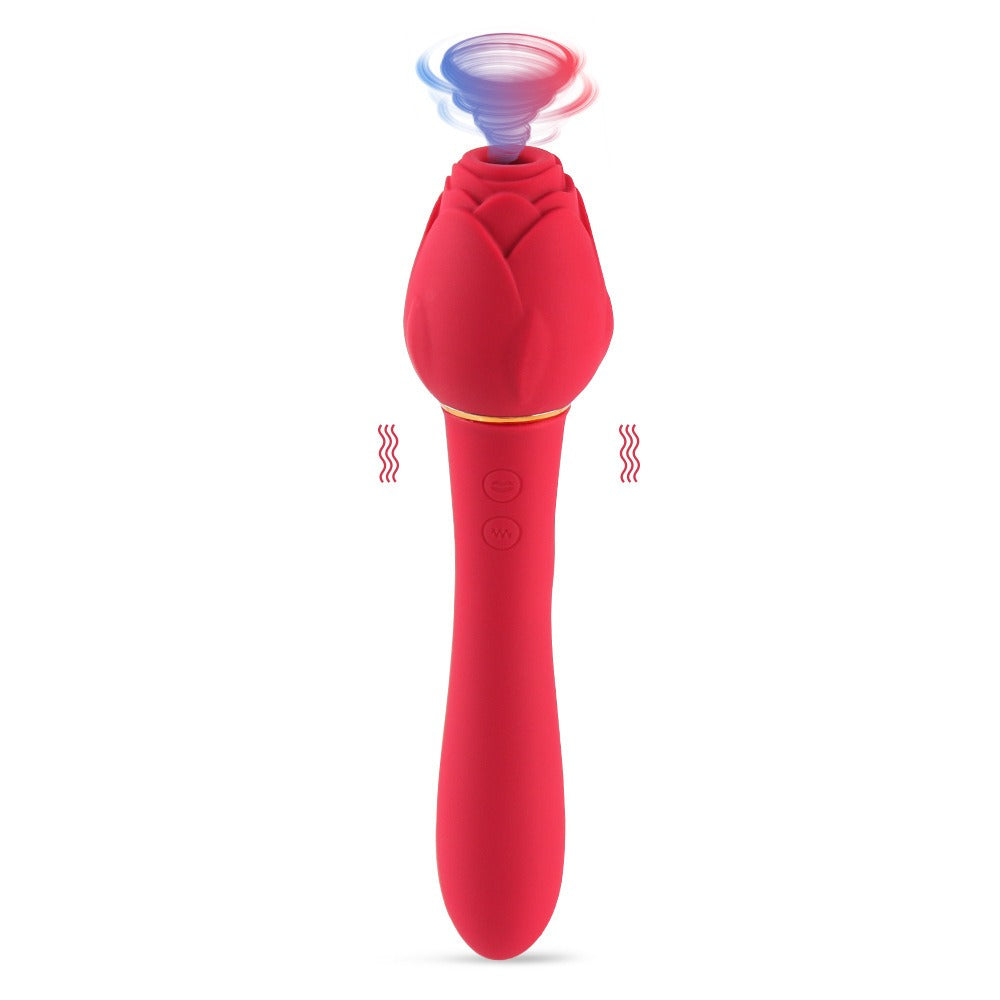 New Variable Frequency Mute Female Handle Rose Vibration Liquid Silicone Massage Stick - Random Unicorn