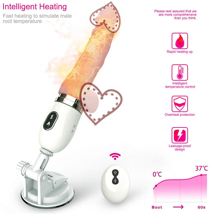 Fire Whirlwind Gun Machine Simulation Phallus Heating Telescopic Gun Machine Female Masturbation Vibration Av Stick Wireless Remote Control Gun Machine - Random Unicorn