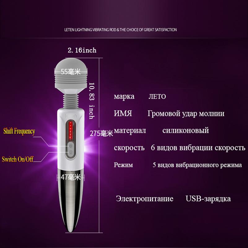 LETEN Vibrator Sex Toy For Women 360 Rotating Handheld Powerful Vibration Massager Cordless Female Masturbator - Random Unicorn