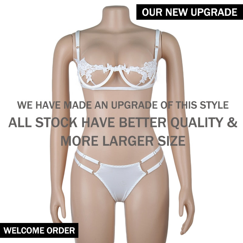 Ellolace Sexy Lingerie Women's Underwear Set See Through Brassiere Lingerie Set Sexy Lace Underwear Bra and Panty Set Wholesale - Random Unicorn