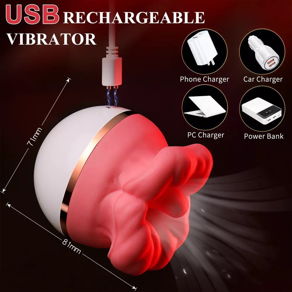 Full Automatic Tongue Sucking And Mouth Filling Female Masturbator Massager Rechargeable Fun Toy Vibrator Silicone - Random Unicorn