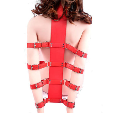 Fetish Slave Harness Bondage Straps Neck Collar handcuffs Restraint Arms Wrist  Cuffs - Random Unicorn