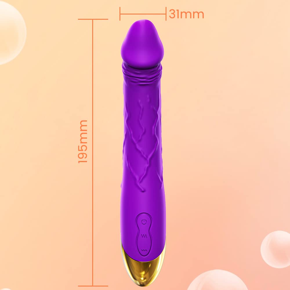 7.6 Inch Realistic Dildo Vibrator for Women，10 Powerful Vibration Modes for Clitoral and G-spot Stimulation, Waterproof Rose Adult Sex Toys for Women and Couples - Random Unicorn