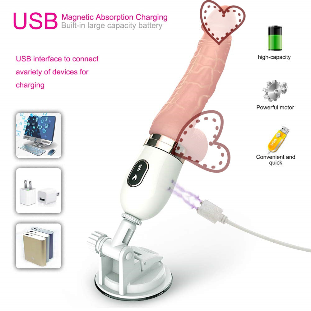 Fire Whirlwind Gun Machine Simulation Phallus Heating Telescopic Gun Machine Female Masturbation Vibration Av Stick Wireless Remote Control Gun Machine - Random Unicorn