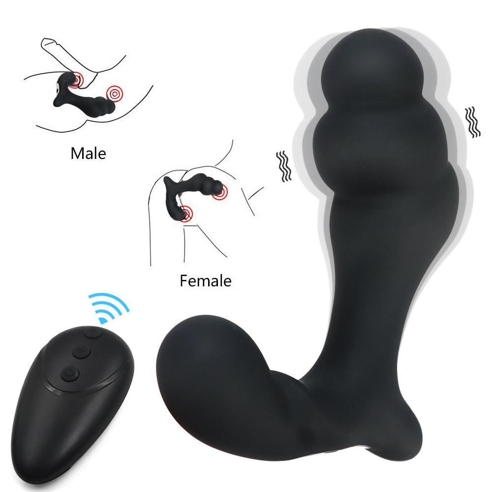 Adult Products Charging Remote Control Silicone Male Prostate Massager Vibrating Back Court Anal Plug - Random Unicorn