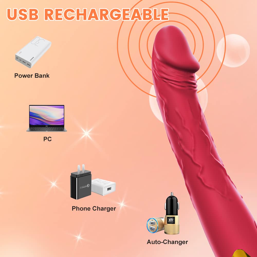 7.6 Inch Realistic Dildo Vibrator for Women，10 Powerful Vibration Modes for Clitoral and G-spot Stimulation, Waterproof Rose Adult Sex Toys for Women and Couples - Random Unicorn