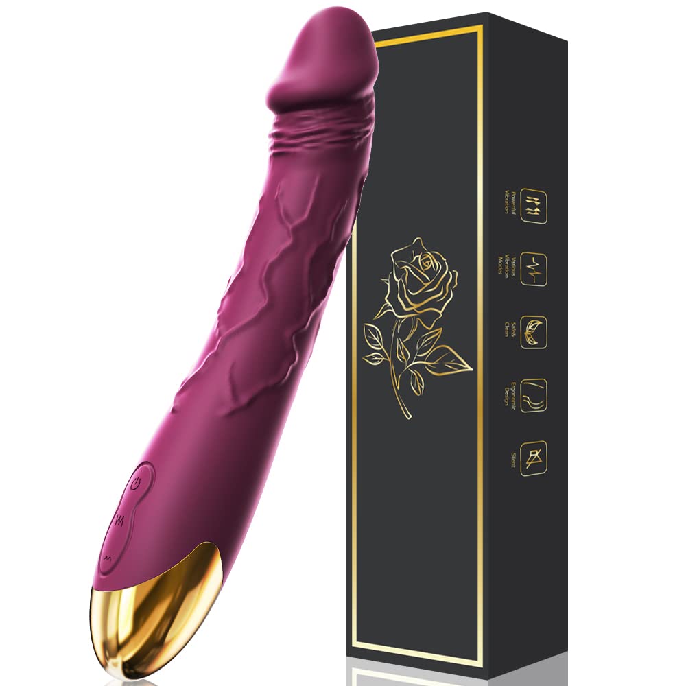 7.6 Inch Realistic Dildo Vibrator for Women，10 Powerful Vibration Modes for Clitoral and G-spot Stimulation, Waterproof Rose Adult Sex Toys for Women and Couples - Random Unicorn