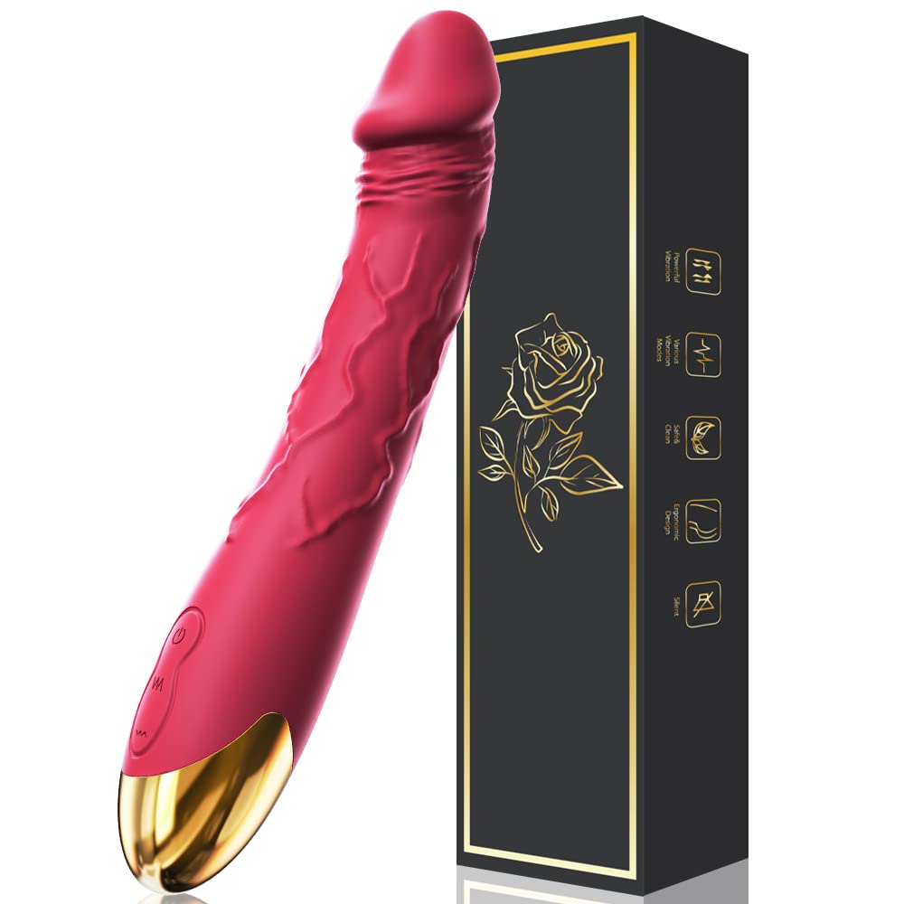 7.6 Inch Realistic Dildo Vibrator for Women，10 Powerful Vibration Modes for Clitoral and G-spot Stimulation, Waterproof Rose Adult Sex Toys for Women and Couples - Random Unicorn