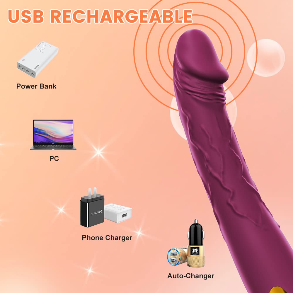 7.6 Inch Realistic Dildo Vibrator for Women，10 Powerful Vibration Modes for Clitoral and G-spot Stimulation, Waterproof Rose Adult Sex Toys for Women and Couples - Random Unicorn