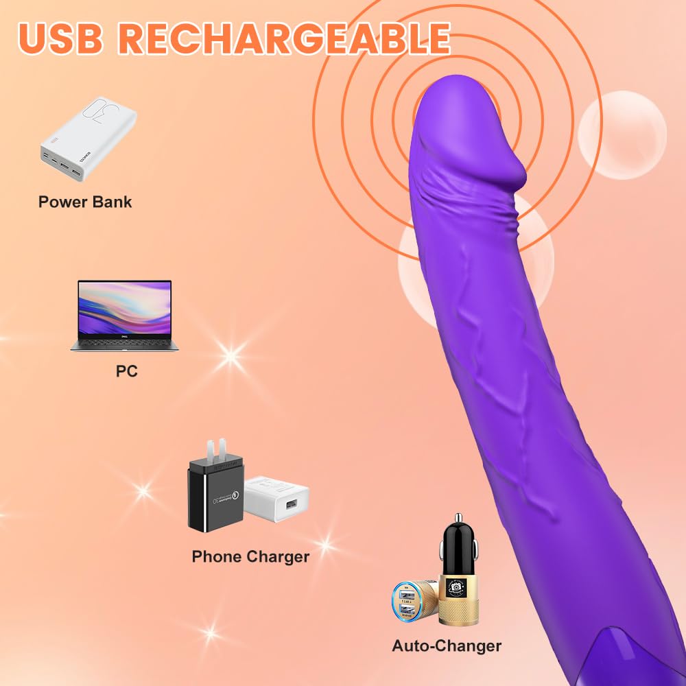 7.6 Inch Realistic Dildo Vibrator for Women，10 Powerful Vibration Modes for Clitoral and G-spot Stimulation, Waterproof Rose Adult Sex Toys for Women and Couples - Random Unicorn