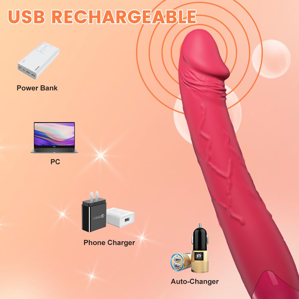 7.6 Inch Realistic Dildo Vibrator for Women，10 Powerful Vibration Modes for Clitoral and G-spot Stimulation, Waterproof Rose Adult Sex Toys for Women and Couples - Random Unicorn