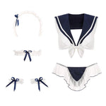 JK Uniform Sexy Lingerie Erotic See Through Cosplay Costumes Kawaii Lace Top Panties for Women Sailor School Girl Outfit - Random Unicorn