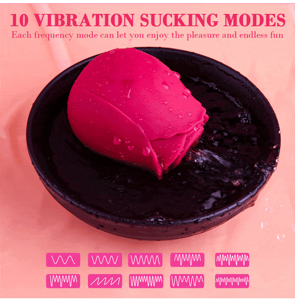 Rose Shape Vaginal Sucking Vibrators Erotic Nipple Sucker Oral Sucker Clitoris Stimulation Powerful Vibrators Sex Toys for Women - Random Unicorn