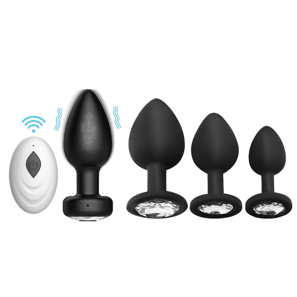 Rechargeable 10-Frequency Vibrating Anal Plug Set g-Spot Posterior Stimulation Silicone Male Masturbation Erotic Sex Toys - Random Unicorn