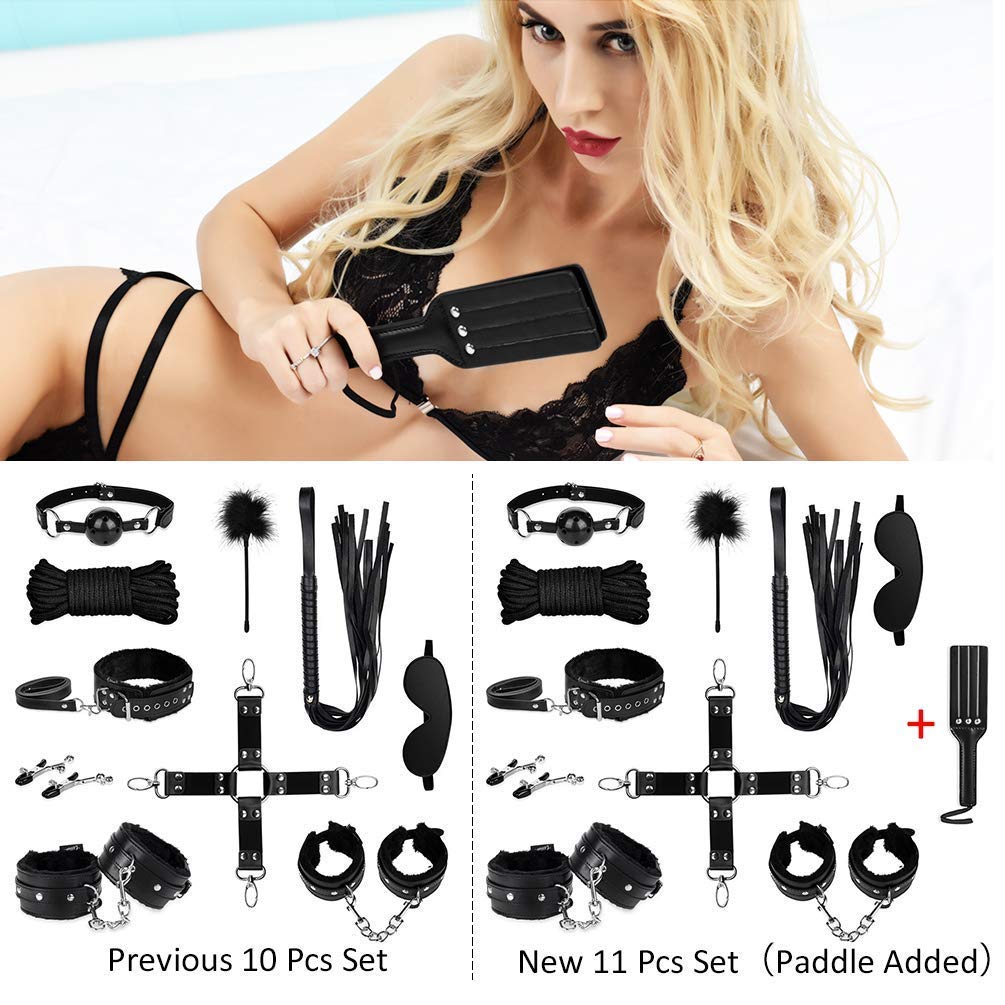 UTIMI Bondage for Sex 11 Pcs BDSM Leather Bondage Sets Restraint Kits for Women and Couples - Random Unicorn