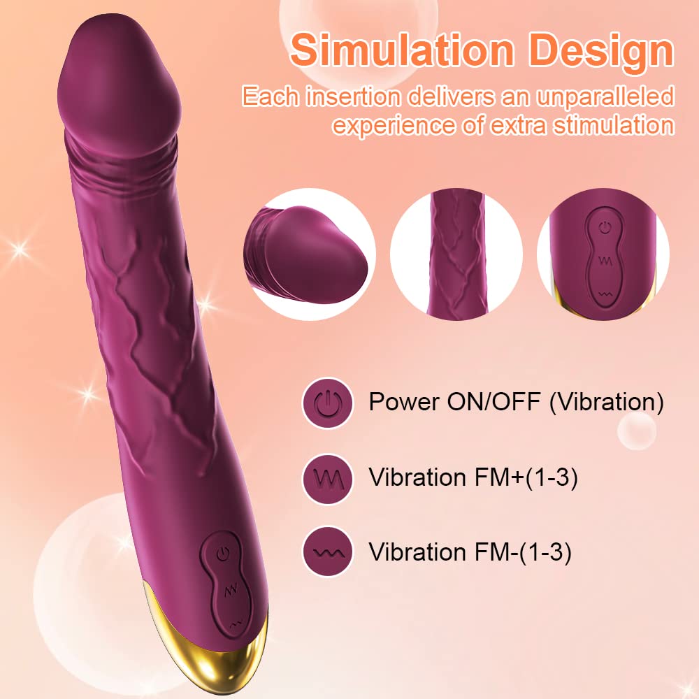 7.6 Inch Realistic Dildo Vibrator for Women，10 Powerful Vibration Modes for Clitoral and G-spot Stimulation, Waterproof Rose Adult Sex Toys for Women and Couples - Random Unicorn