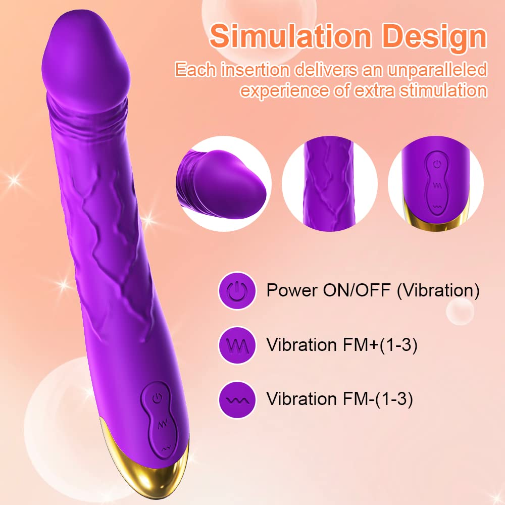 7.6 Inch Realistic Dildo Vibrator for Women，10 Powerful Vibration Modes for Clitoral and G-spot Stimulation, Waterproof Rose Adult Sex Toys for Women and Couples - Random Unicorn