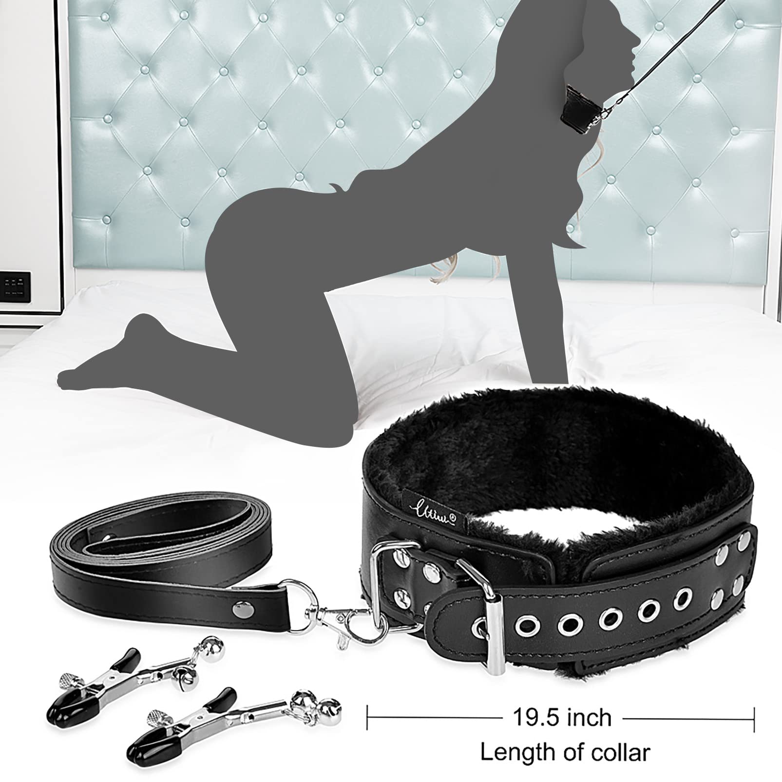 UTIMI Bondage for Sex 11 Pcs BDSM Leather Bondage Sets Restraint Kits for Women and Couples - Random Unicorn