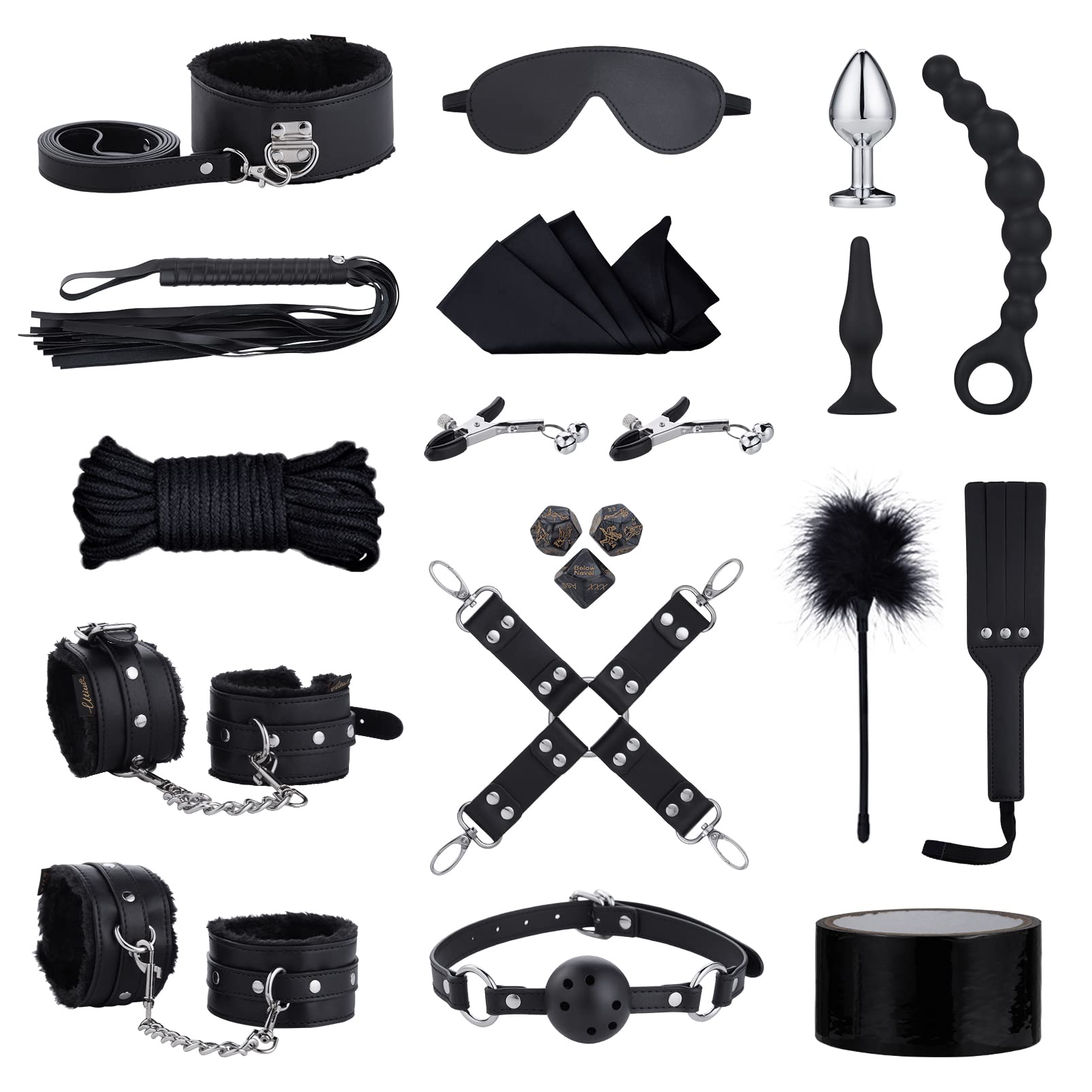 UTIMI Bondage for Sex 11 Pcs BDSM Leather Bondage Sets Restraint Kits for Women and Couples - Random Unicorn