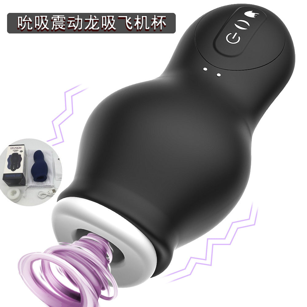 Male Automatic Dragon Suction Airplane Cup Glans Vibrating Sucking Massager Penis Exerciser Adult Sex Erotic Products - Random Unicorn