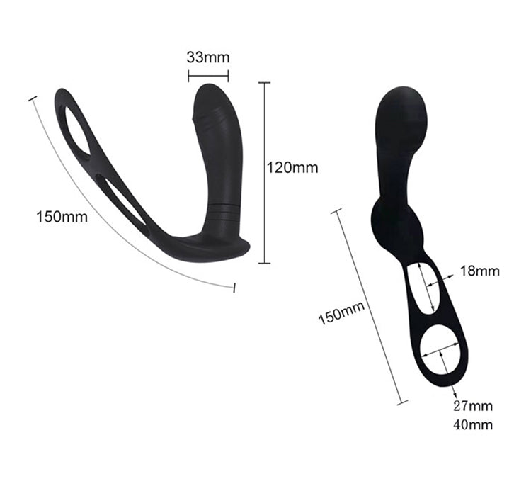 Remote Off-Site Control Double Ring Posterior Prostate Exercise Powerful Vibrator Couples Flirting Supplies - Random Unicorn