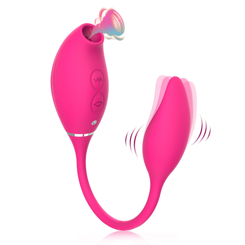 Magnetic Suction Charging 10 Frequency Vibration Vibrating Egg Double Head Sucking Vibrator Female Silicone Masturbation Device Adult Products - Random Unicorn