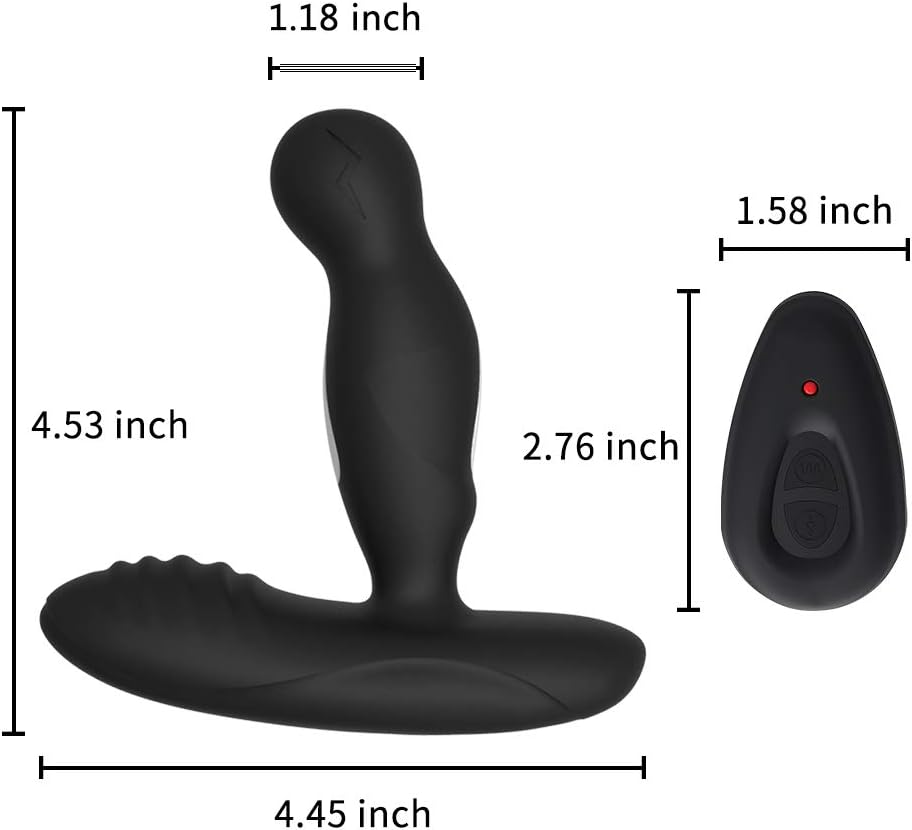 360°Prostate Massager Dual Motors+Electric Shock Pulse Anal Vibrator Plug Toy Remote Control with 3 Rotation Speed & 16 Vibrat - Random Unicorn