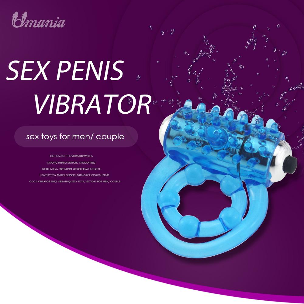 Novelty toy male longer lasting sex crystal penis cock vibrator ring vibrating sexy toys - Random Unicorn