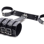 Leather Bondage Handcuffs, BDSM Armbinder Restraint ,Arms Behind Back Straitjacket,Sex Toys For Couples - Random Unicorn