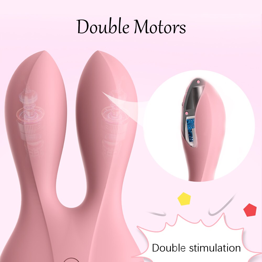 12 Frequency Dual Motor Rabbit Vibrator Sex Shop Vaginal G-spot Massager Electric Shock Female Masturbator Sex Toy for Couples - Random Unicorn