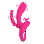 New Rose Vibrator Second-Generation 3-In-1 Tongue Licking And Sucking Vibrator Female Masturbation Sex Double-Headed Stick - Random Unicorn