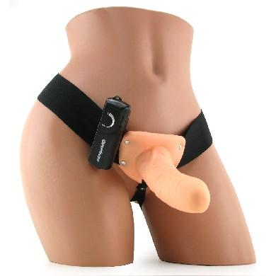 6in Vibrating Hollow Strap On - Beige Pipedream Products