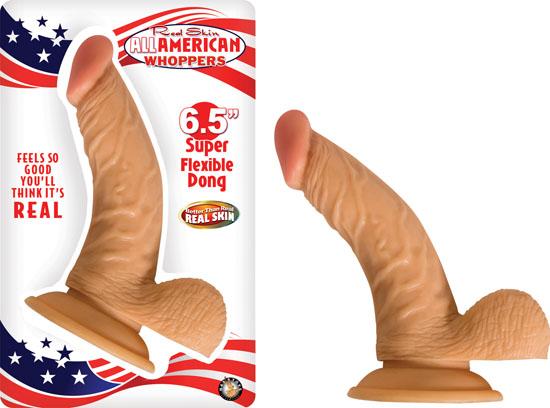 All American Whopper With Balls 6.5 Inches Dildo Beige Nasstoys