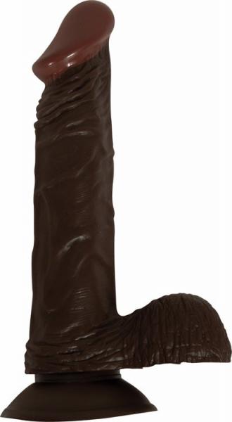 All American Whopper 8 inches Vibrating Dildo, Balls Brown Nasstoys