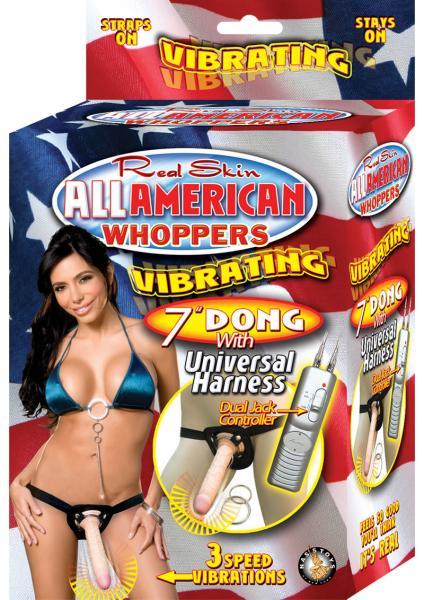 All American Whoppers 7 inches Vibrating Dong Universal Harness Nasstoys