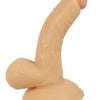 All American 4 inches Curved Dong with Balls Beige Nasstoys