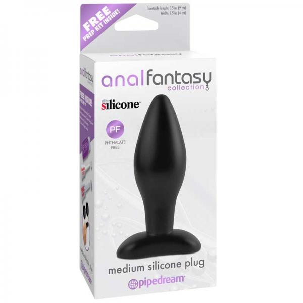 Anal Fantasy Medium Silicone Plug Black Pipedream Products