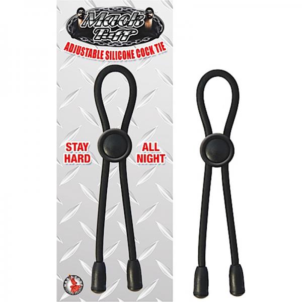 Adjustable Silicone Cock Tie Black Nasstoys