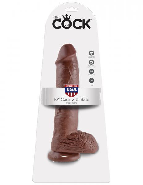 10 Inches C*ck Balls - Brown Pipedream Products