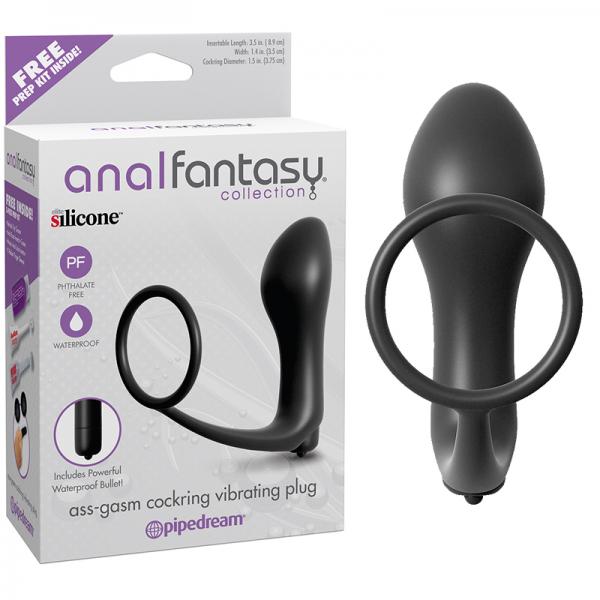 Anal Fantasy Ass Gasm Cockring Vibrating Plug Black Pipedream