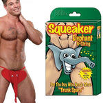 Elephant-Themed Red G-String with Squeaker and Customizable Trunk Male Power