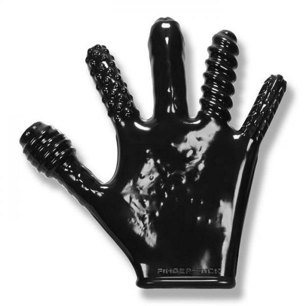 Textured Finger Pleasure Glove by Oxballs in Black Oxballs