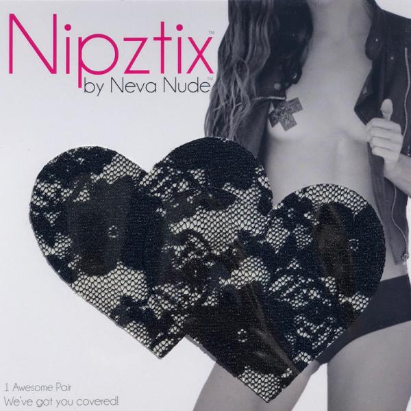 Heart-Shaped Black Lace Nipple Covers by Neva Nude Neva Nude