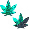 Neva Nude Green to Black Sequin Pot Leaf Nipple Covers Neva Nude