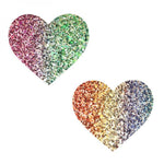 Heart-Shaped Glitter Nipple Covers - Multicolor Neva Nude Pasties Neva Nude