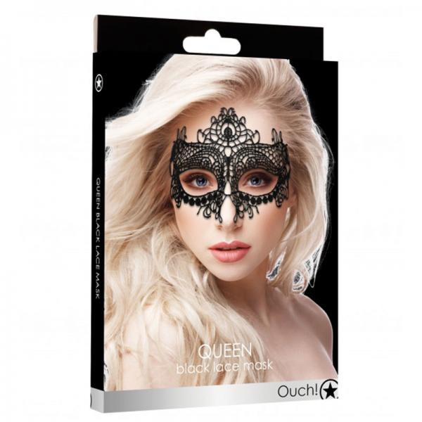 Seductive Black Lace Venetian Eye Mask by Ouch! Shots Toys