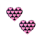 Neva Nude Heart-Shaped Pasties in UV Neon Pink/Black Neva Nude