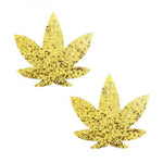 Glittering Gold Weed Leaf Pasties by Neva Nude Neva Nude