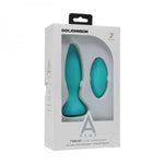 A-play Thrust Adventurous Rechargeable Silicone Anal Plug With Remote Teal Doc Johnson